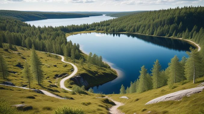 Upptäck magin med blå bandet vandring i naturen! illustration