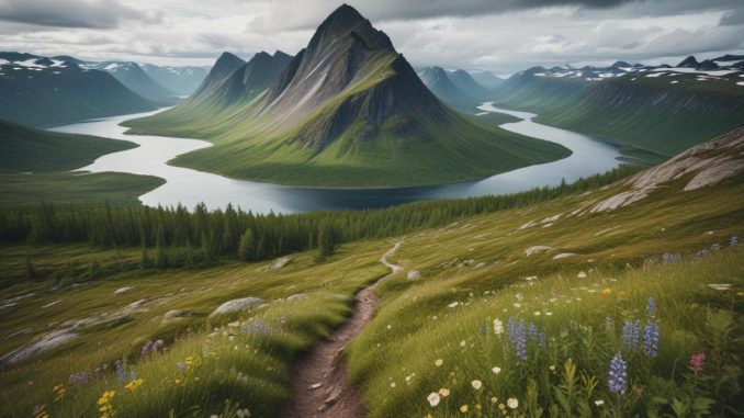 Dags att vandra i fjällen illustration