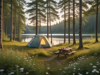 Äventyr och gemenskap med tält i öst illustration