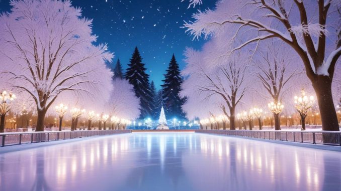 Skridskor och skratt i Folkets Park denna vinter illustration