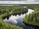 Paddla kanot i Vättlefjälls natursköna miljöer illustration